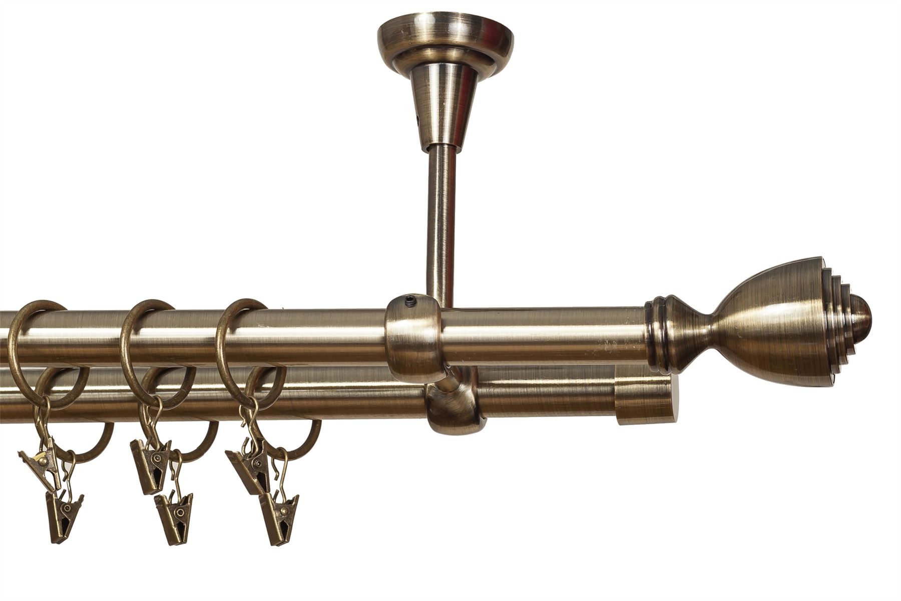 Cortinas y accesorios de ventanas Barra de cortina de doble de metal