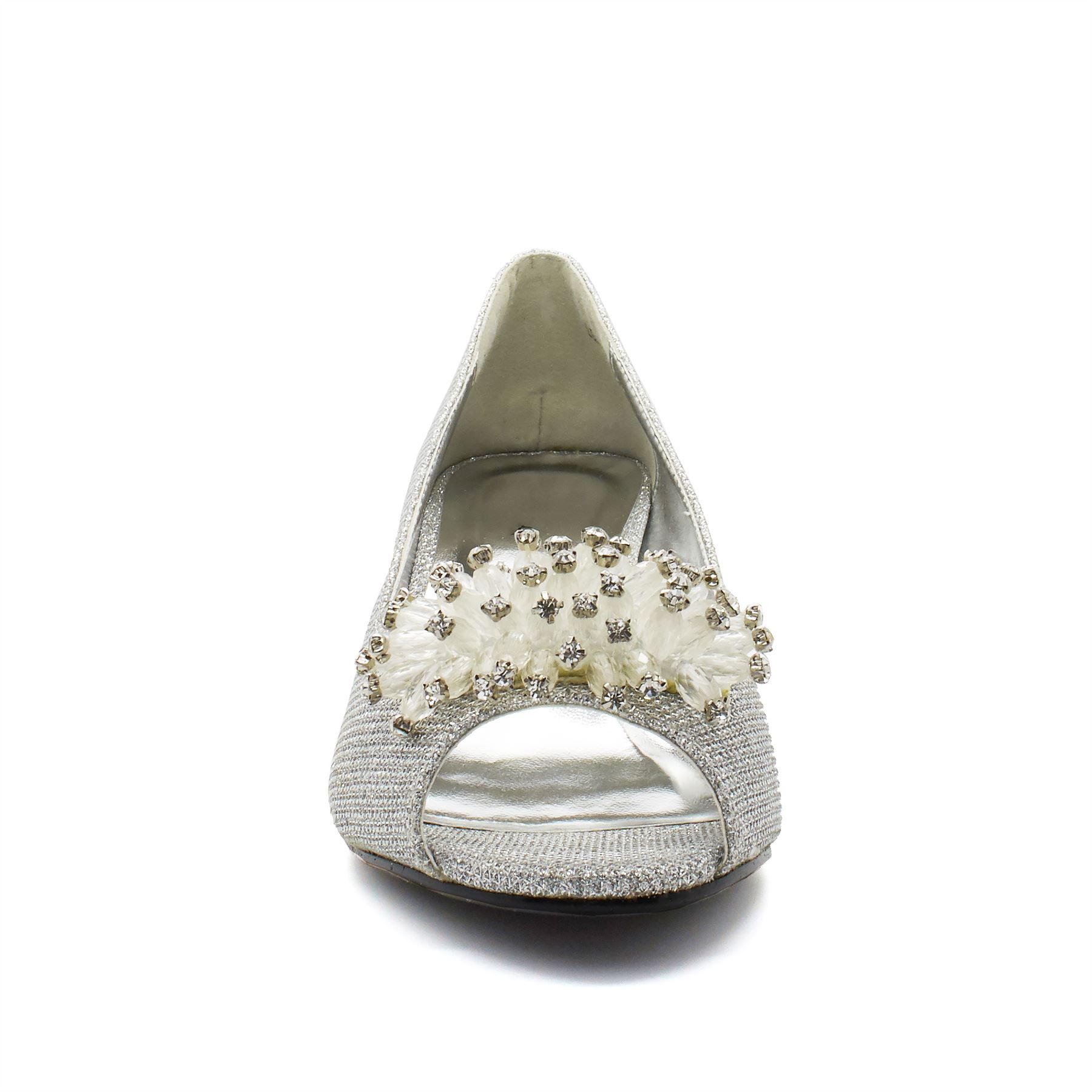 Femme basse chaton talon strass mariée cour chaussures femme peep toe mariage fête