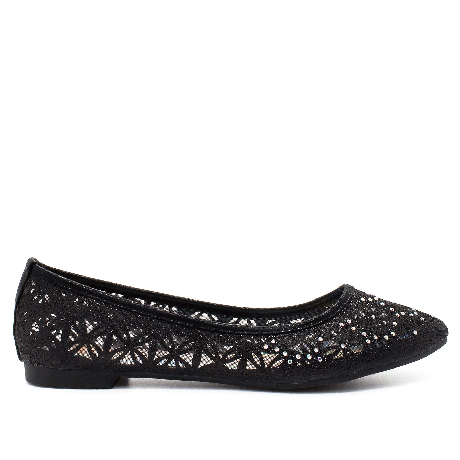 Nouveau haut strass flats femmes point ballet ballerines dolly chaussures 3-9