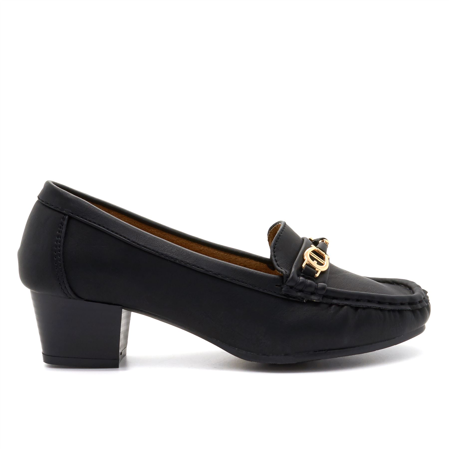 New Womens Low Heel Slip On Shoes Ladies Comfort Work Casual Loafers Leather 3-8