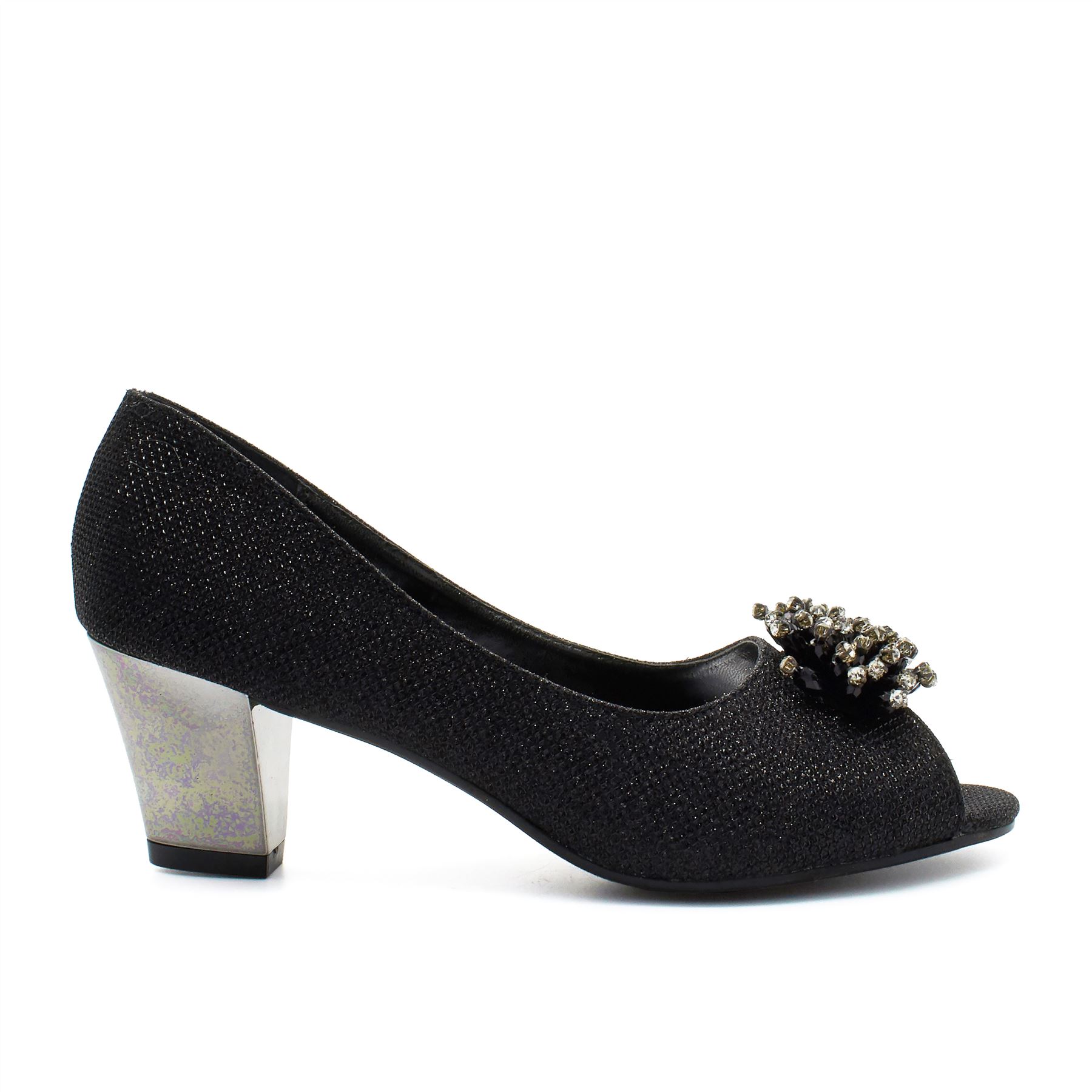 Femme basse chaton talon strass mariée cour chaussures femme peep toe mariage fête