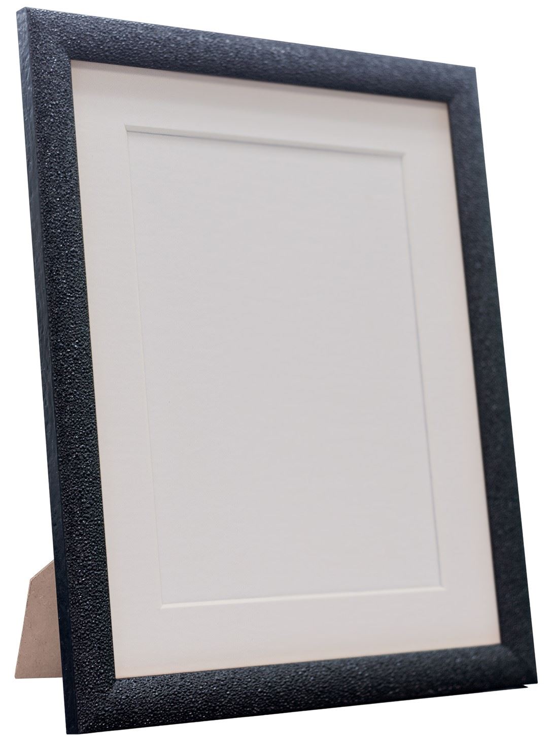 Ivory and Other Mounts Black Glitz Black Picture Photo Frame with White