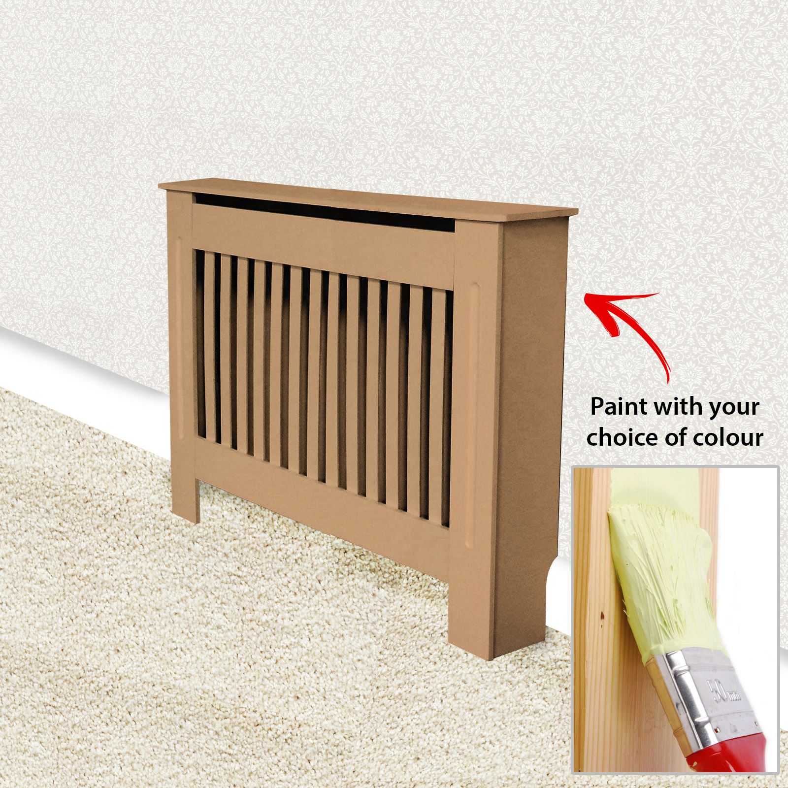 Traditionnel Radiateur Couverture Armoire Verticale à lattes MDF bois petite grande unité