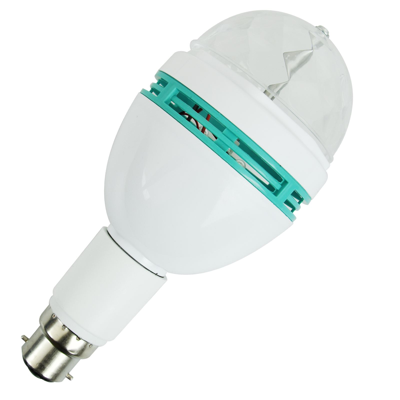 Rotating Disco Party Lamp Ceiling Bulb RGB Spinning Colour Effect 3W Bayonet Cap
