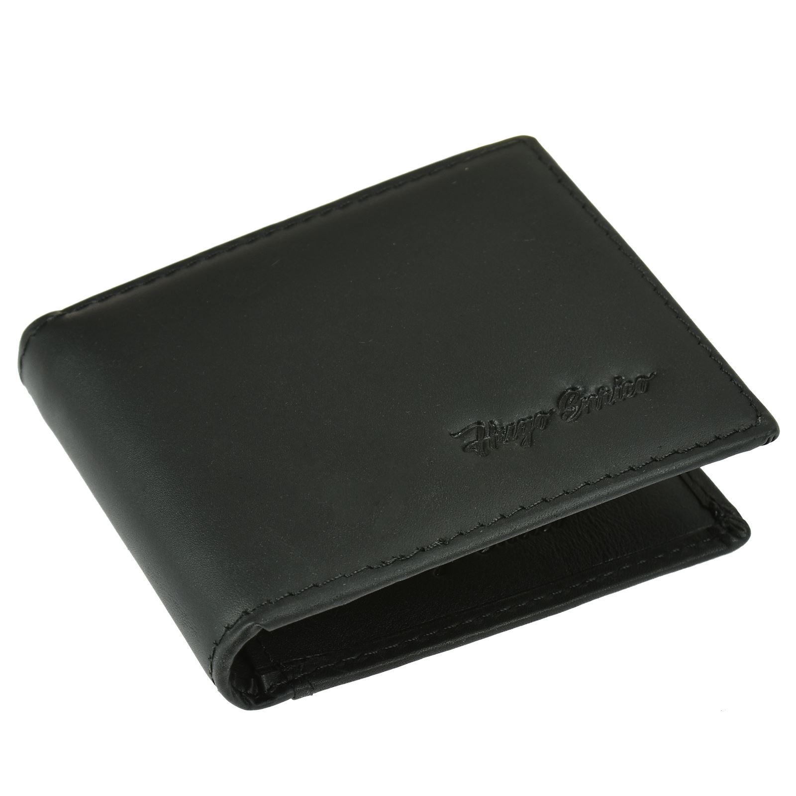 Mens Bifold Wallet Genuine Leather Press Stud Coin Pouch Note Card money Holder
