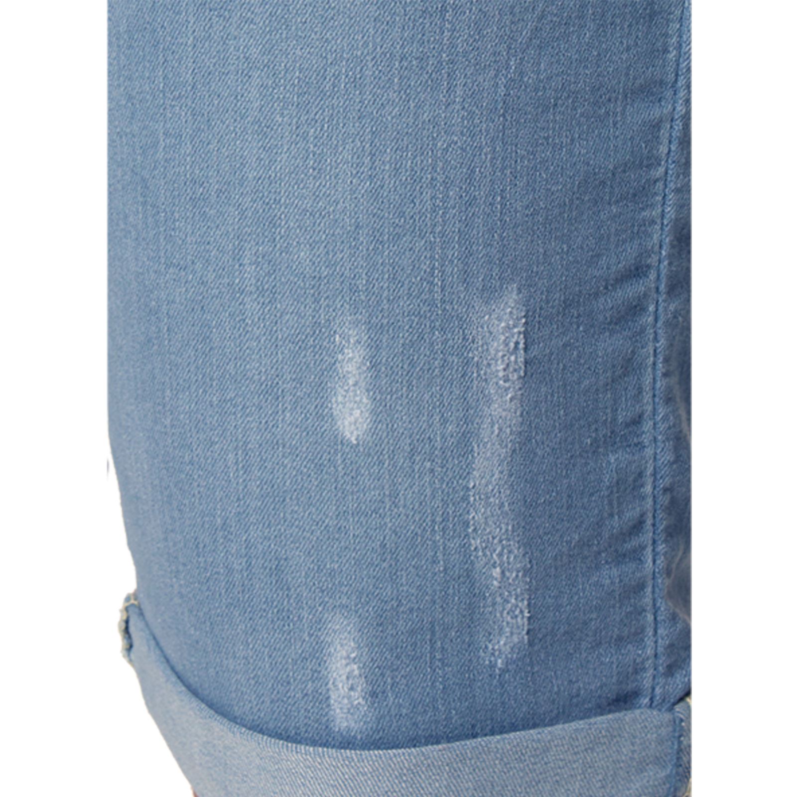 Kruze Mens Skinny Slim Fit Stretch Ripped Shorts Summer Denim Half Jean Pants