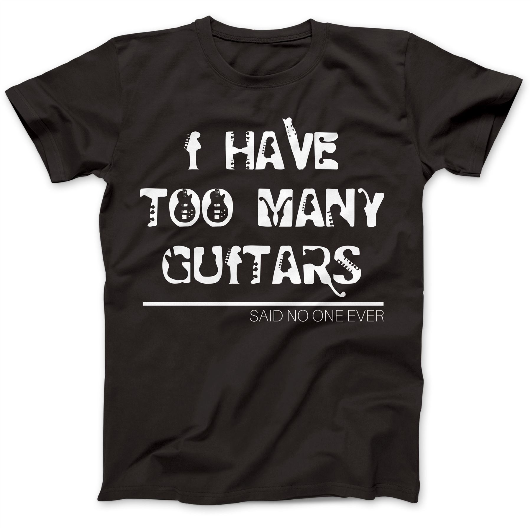 Too Many Guitars Guitarist Rock T-Shirt Premium Cotton Electric Gift Present