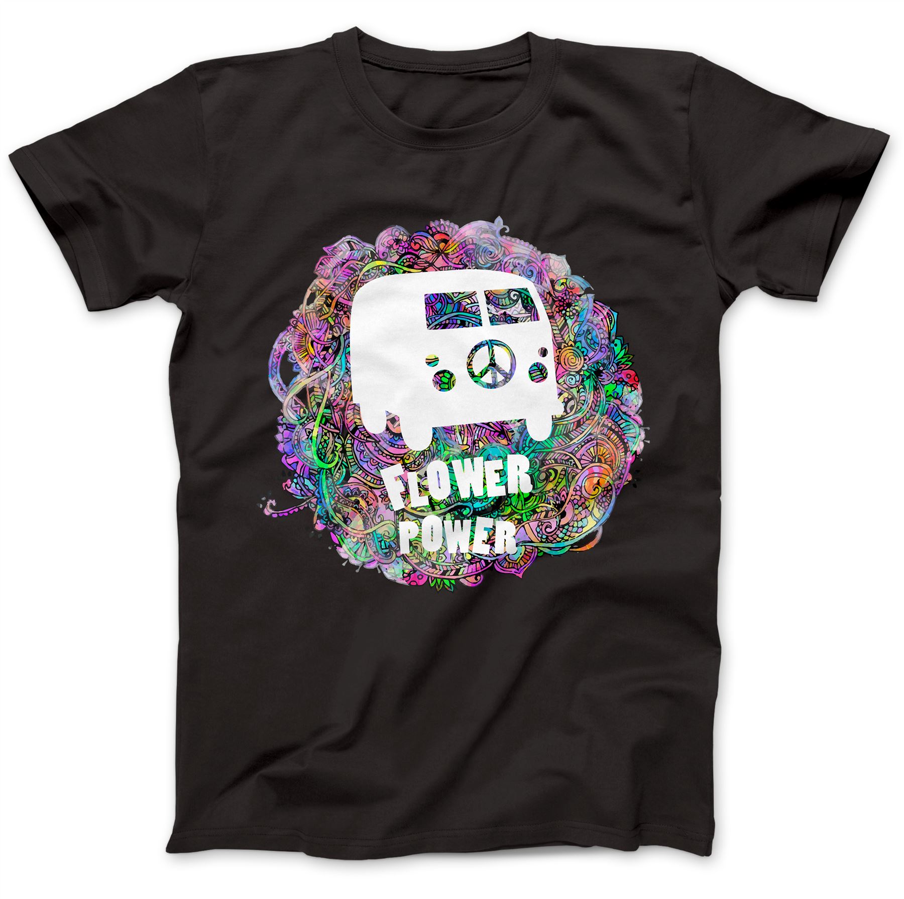 Flower Power Hippy T-Shirt 100/% Premium Cotton Woodstock Camper Peace /& Love