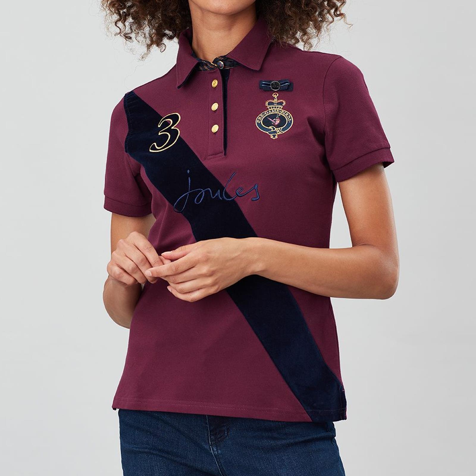 Joules Claredon Ladies Horse Riding Pique Short Sleeve Heritage Polo Shirt