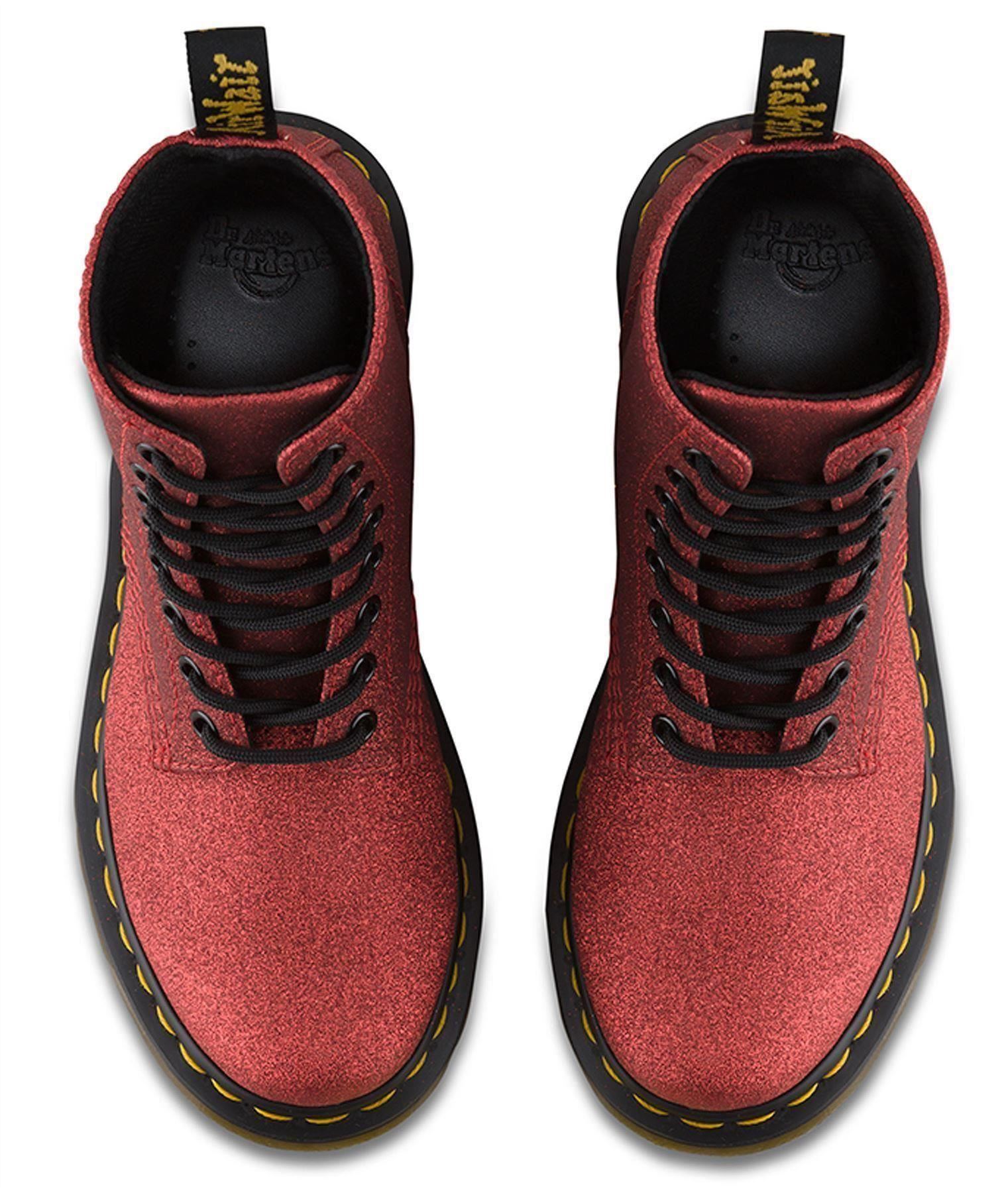 dr martens red glitter