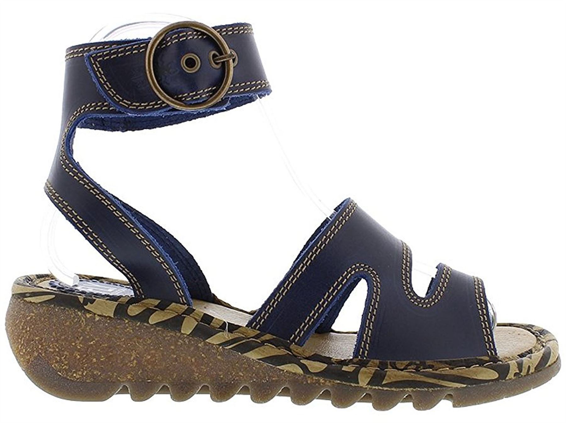 Fly London Tily 722FLY Femmes Lanière Gladiateur Style cuir des sandales compensées