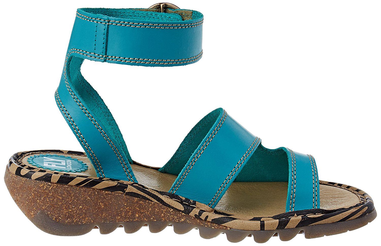Fly London Tily 722FLY Femmes Lanière Gladiateur Style cuir des sandales compensées