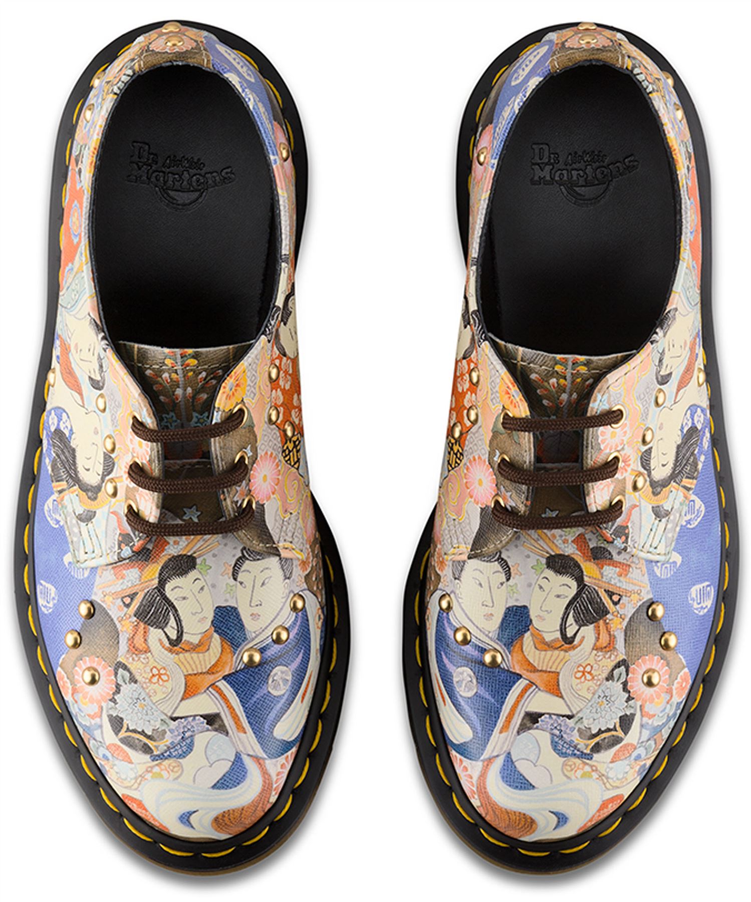 Dr Martens Ladies 1461 EA Oriental Eastern Art Multi Coloured Leather Shoes