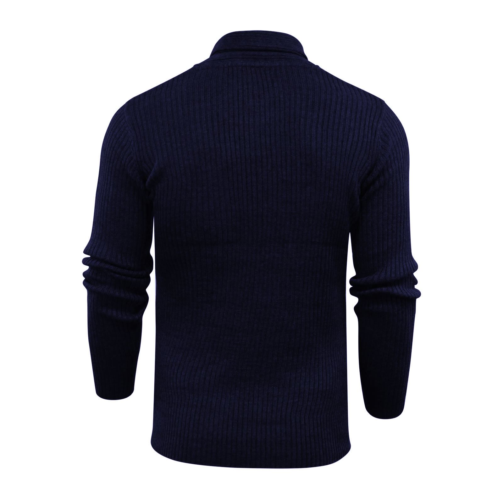 Brave Soul Republic Mens Jumper Ribbed Funnel Neck Knitted Sweater