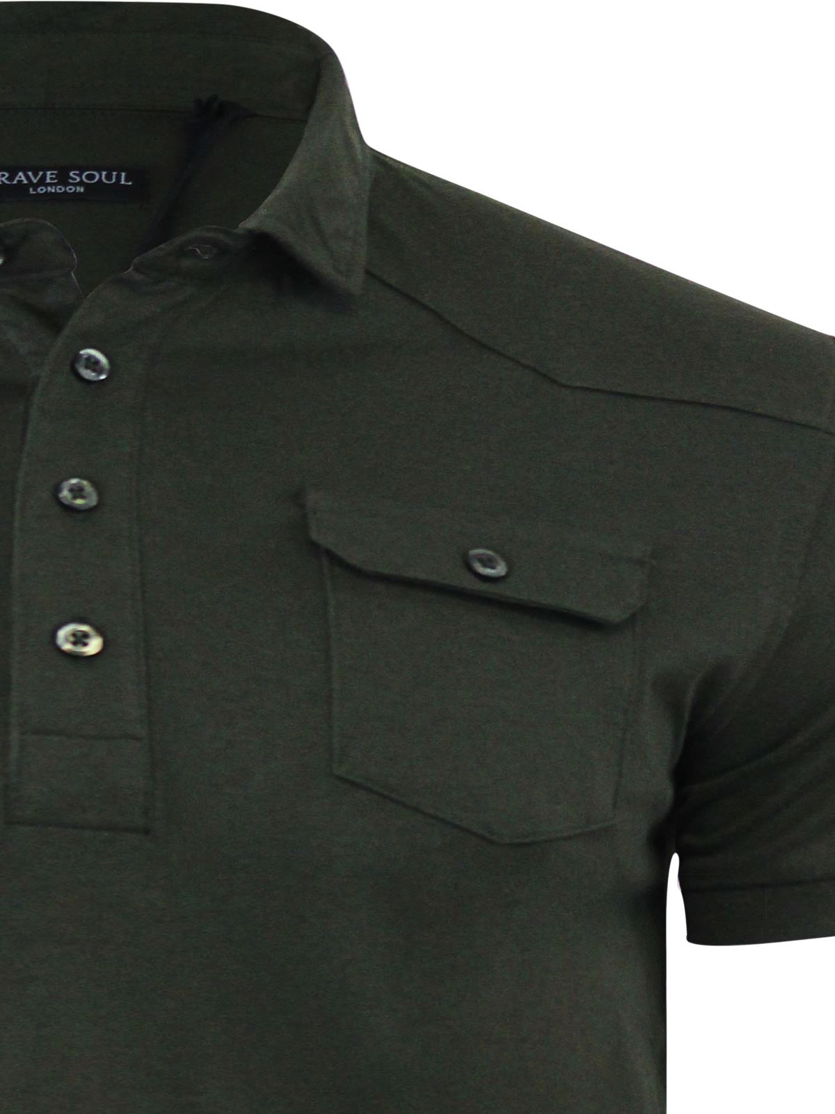 Brave Soul Frazer Mens Polo T Shirt Plain Short Sleeve Collared Casual Top