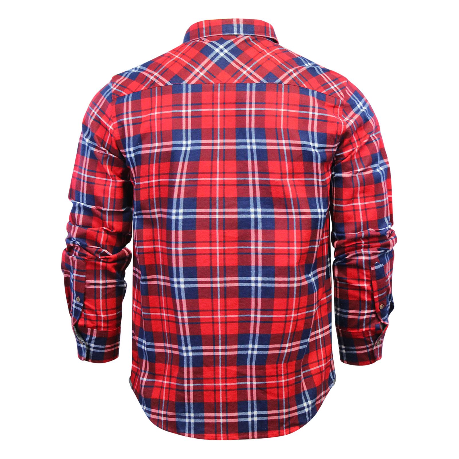 Mens Check Shirt Brave Soul Albert Flannel Brushed Cotton Long Sleeve Casual Top