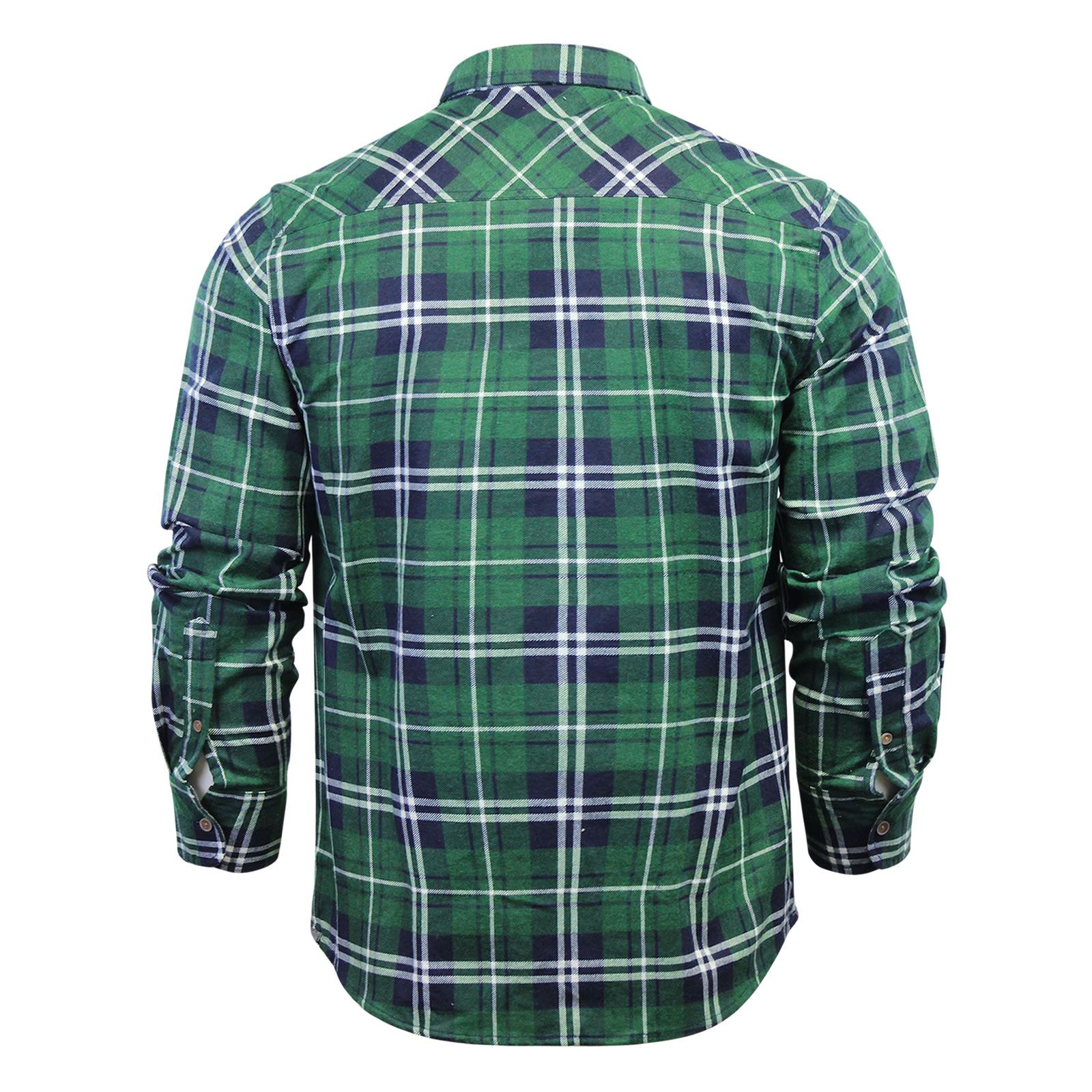 Mens Check Shirt Brave Soul Albert Flannel Brushed Cotton Long Sleeve Casual Top
