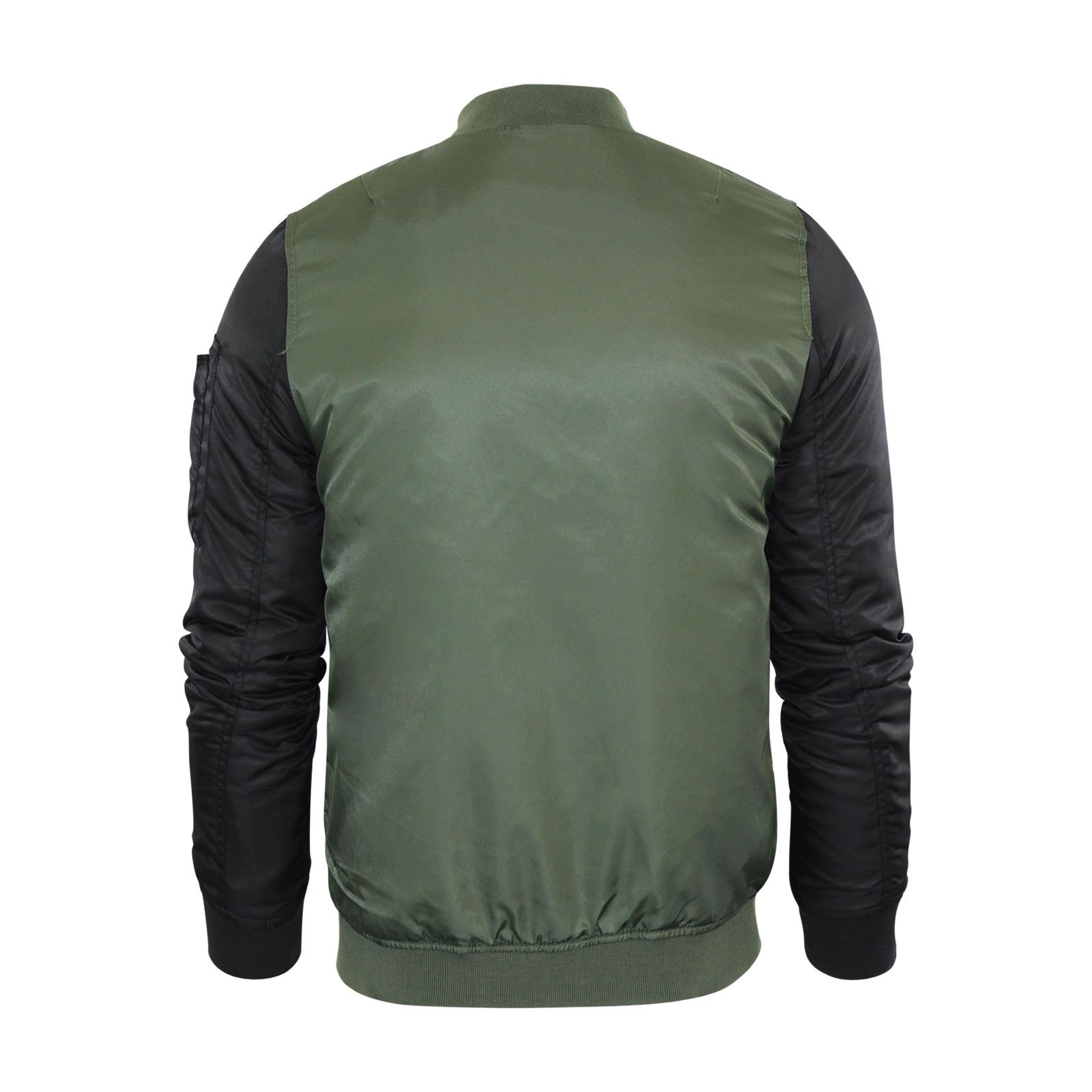 Brave Soul JOHNNY Da Uomo Bomber Cappotto di volo MA1 con le braccia a contrasto
