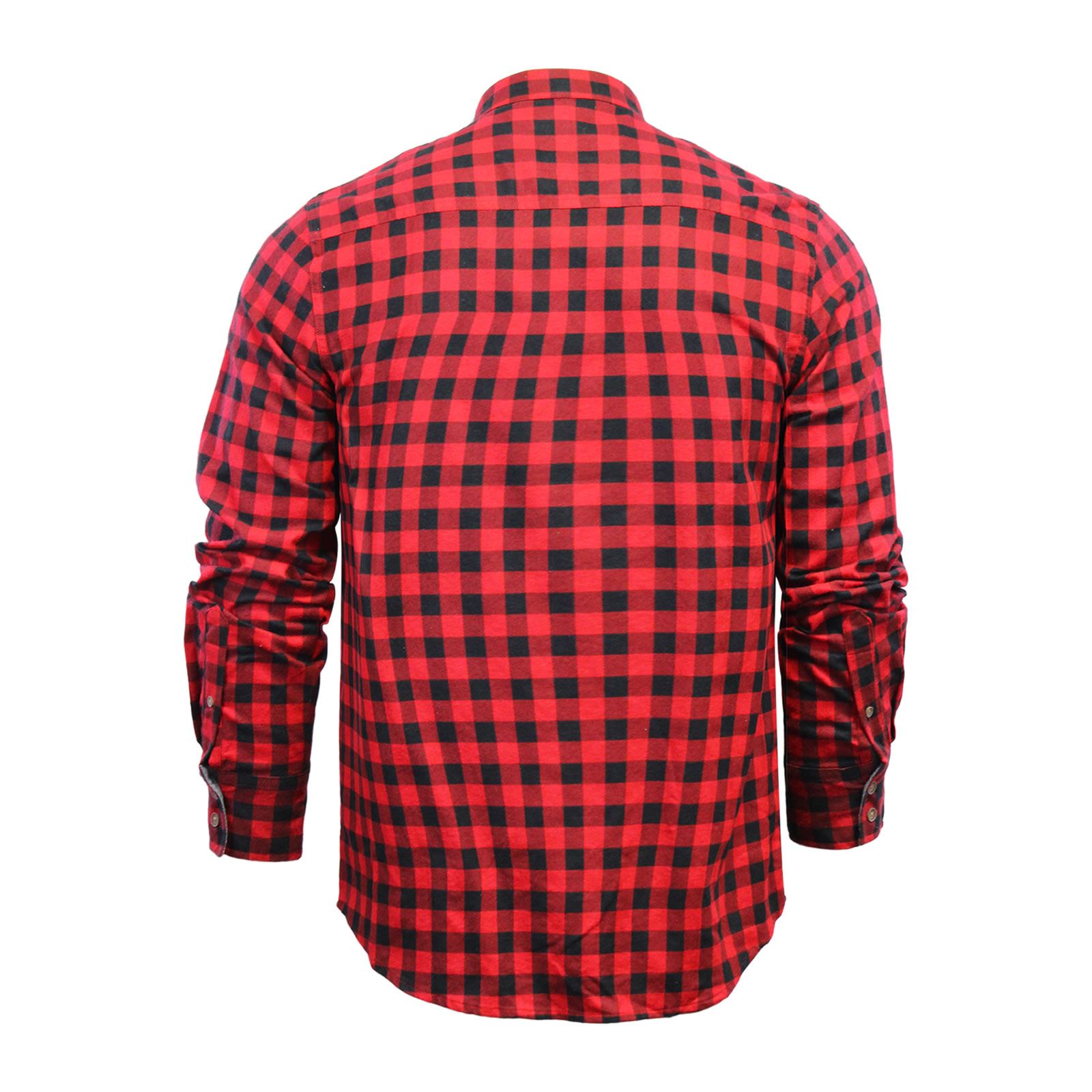 Camicia Check Da Uomo Brave Soul Spirito collo serafino Cotone Manica Lunga Top Casual