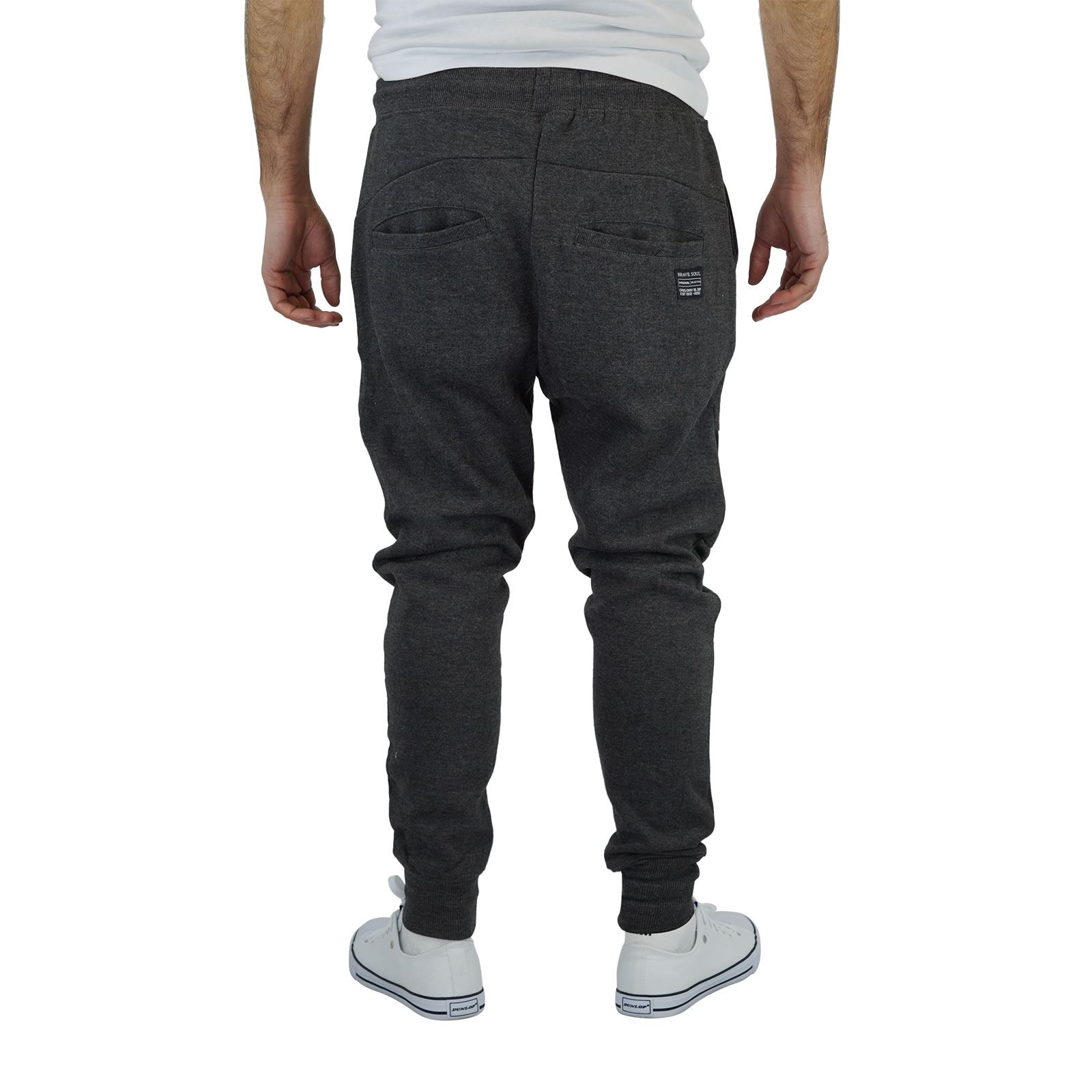 Mens Joggers Brave Soul Sean Slim Biker Panel Detail Casual Trouser Pants