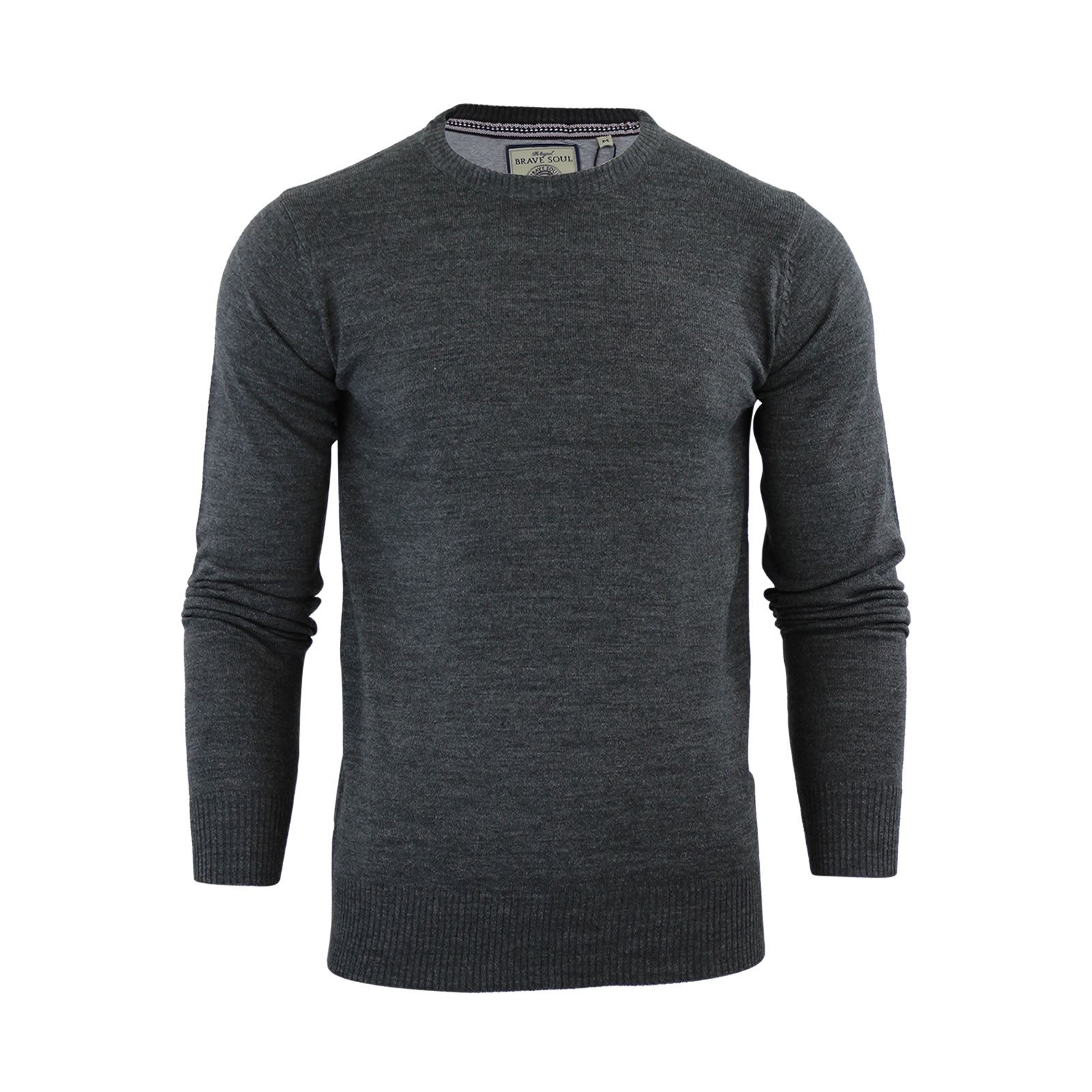 Brave Soul Urbain Mens Jumper Knitted Crew Neck Sweater