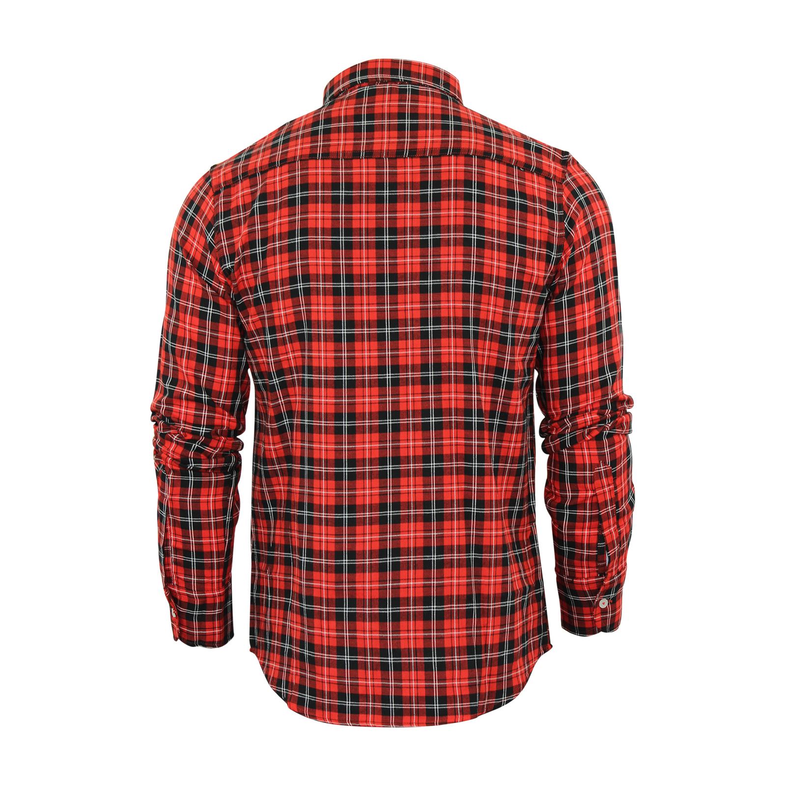 Brave Soul Cône Homme Chemise à carreaux en coton à manches longues Top Casual