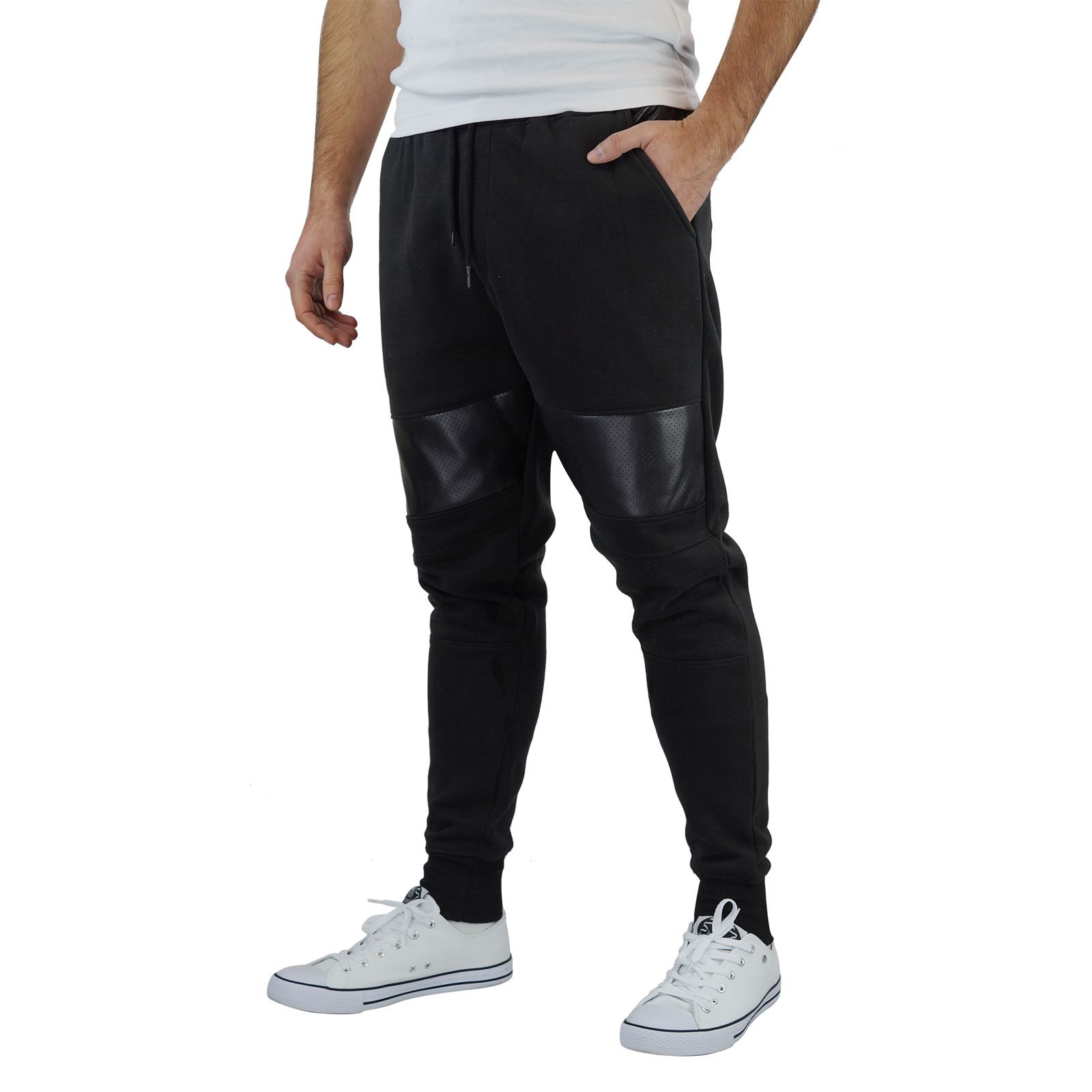 Mens Joggers Brave Soul Sean Slim Biker Panel Detail Casual Trouser Pants