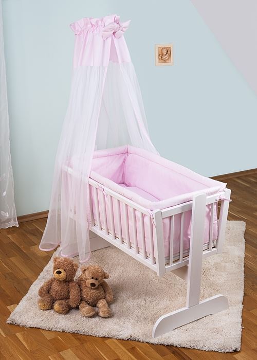 9 Piece Baby Crib Bedding Set with All Round Padded Bumper Fits 90x40 cm Cradle