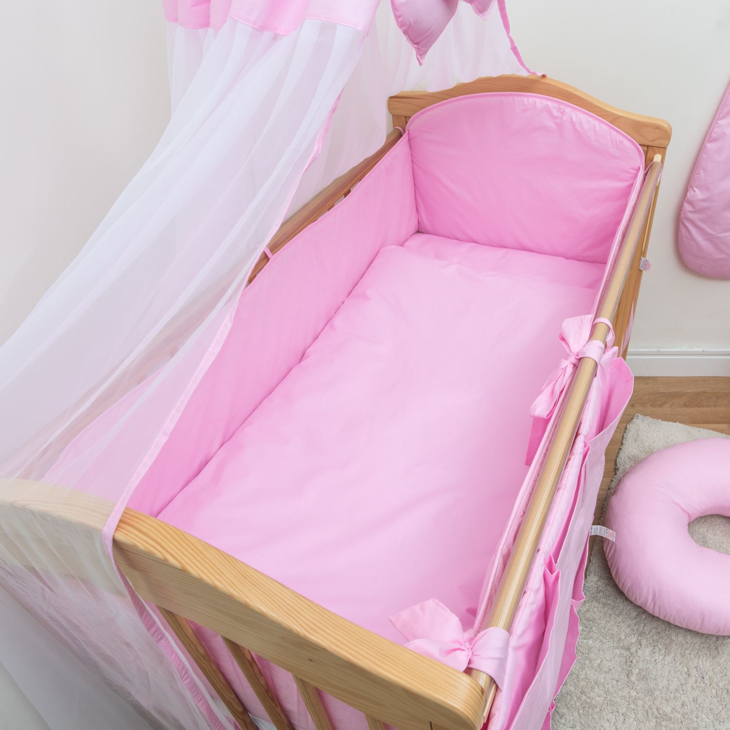 3-teiliges Baby Bettwäsche Set 120x60//140x70 cm 4-seitig Kinderbett Schutz