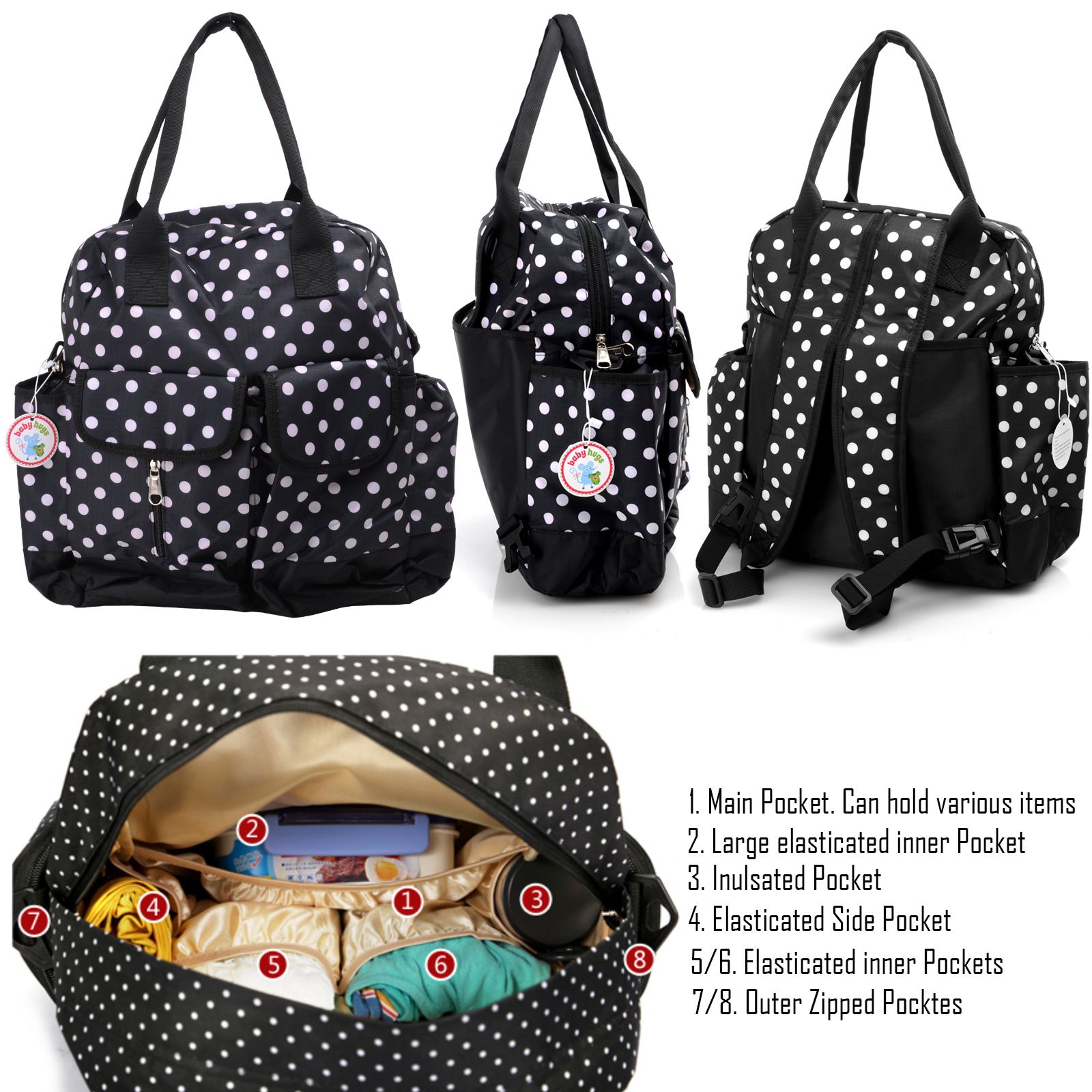 Babyhugs Multi Function Baby Nappy Diaper Changing Backpacks Rucksacks Sets