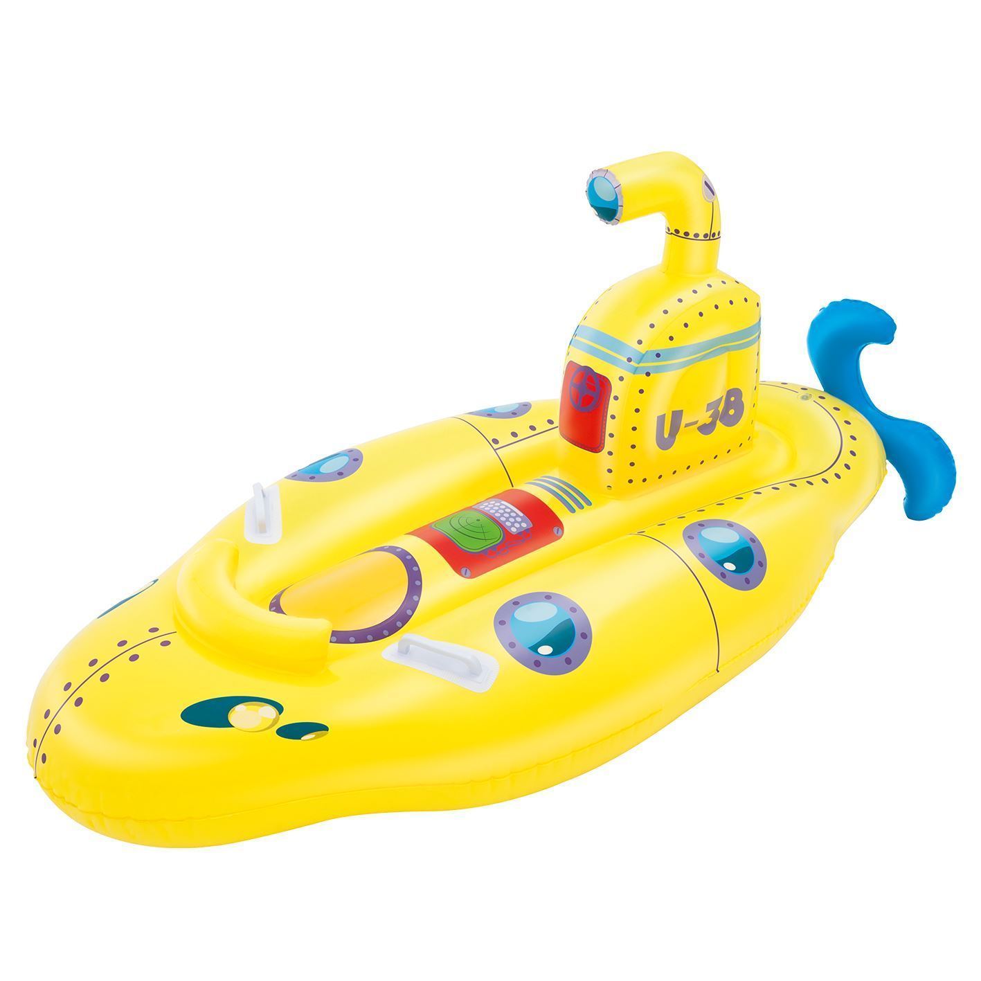 Yellow PACK OF 2 Inflatable Boat Float Ride-On Submarine Rider with Periscope