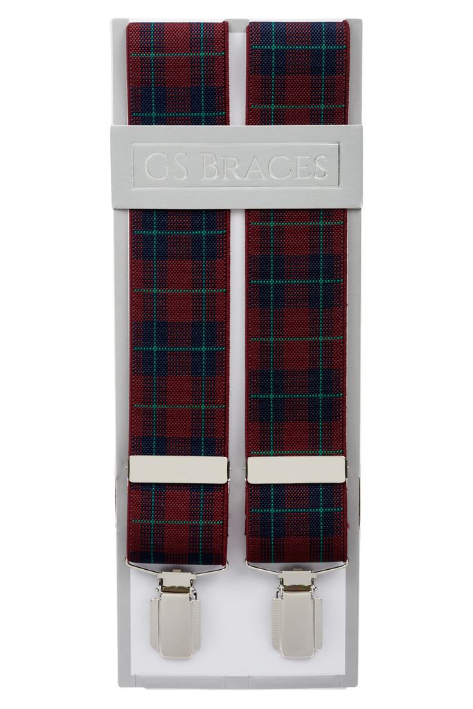 Quality Mens Tartan Trouser Braces Strong Silver Clips XL XXL XXXL Extra Long
