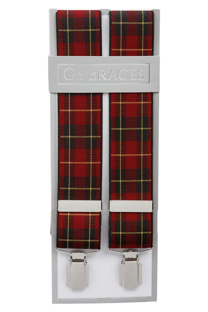 Quality Mens Tartan Trouser Braces Strong Silver Clips XL XXL XXXL Extra Long