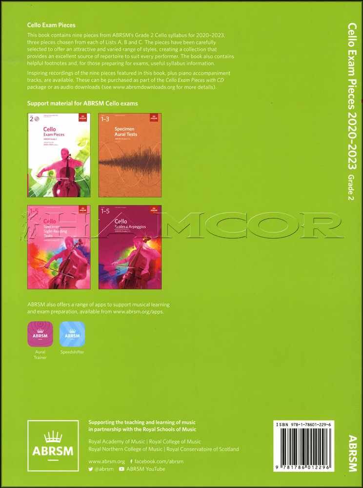 Cello Exam Pieces 2020-2023 Grade 2 Score /& Part ABRSM Tests SAME DAY DISPATCH