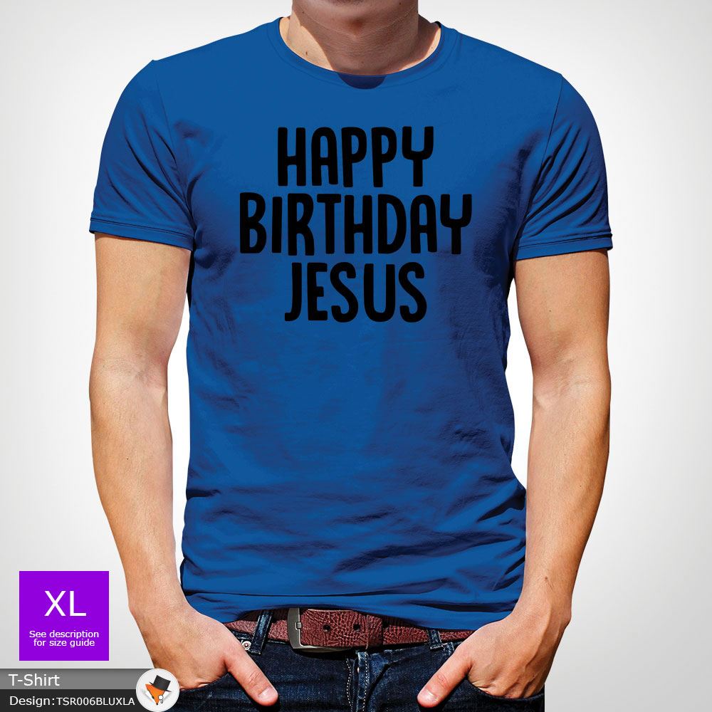 Happy Birthday Jesus/' Christmas T shirt Alternative Religious Funny Weird Red