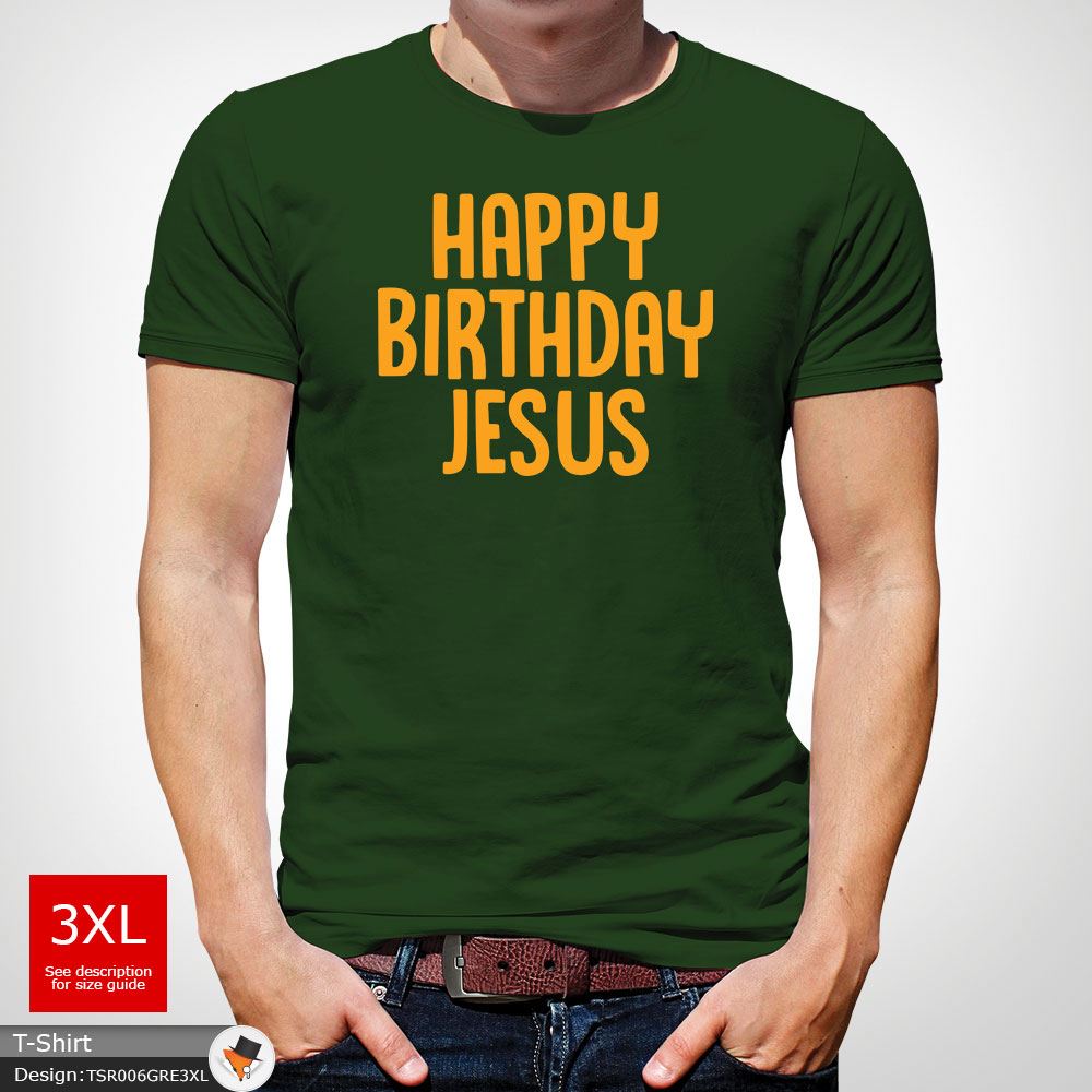 Happy Birthday Jesus/' Christmas T shirt Alternative Religious Funny Weird Red