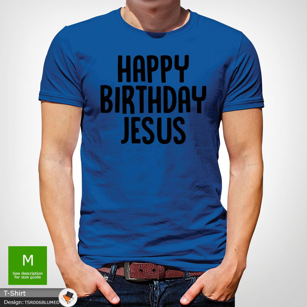 Happy Birthday Jesus/' Christmas T shirt Alternative Religious Funny Weird Red
