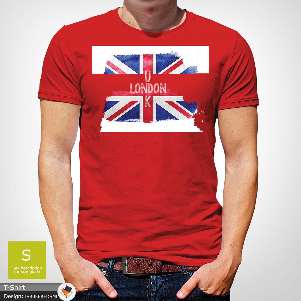 LONDON ENGLAND MENS TSHIRT TEE GREAT BRITAIN GIFT UNION JACK T SHIRT Red !