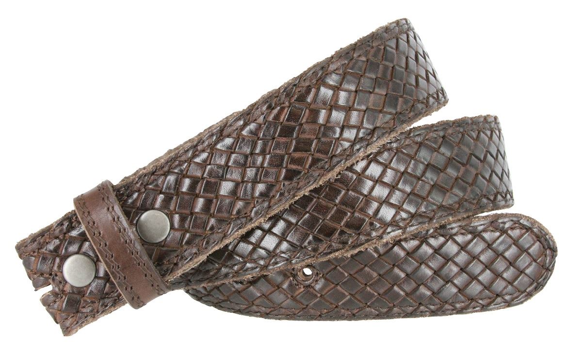 Crossweave Genuine Stitched Edges Leather Belt Strap 1-1//2/" Wide Brown Tan