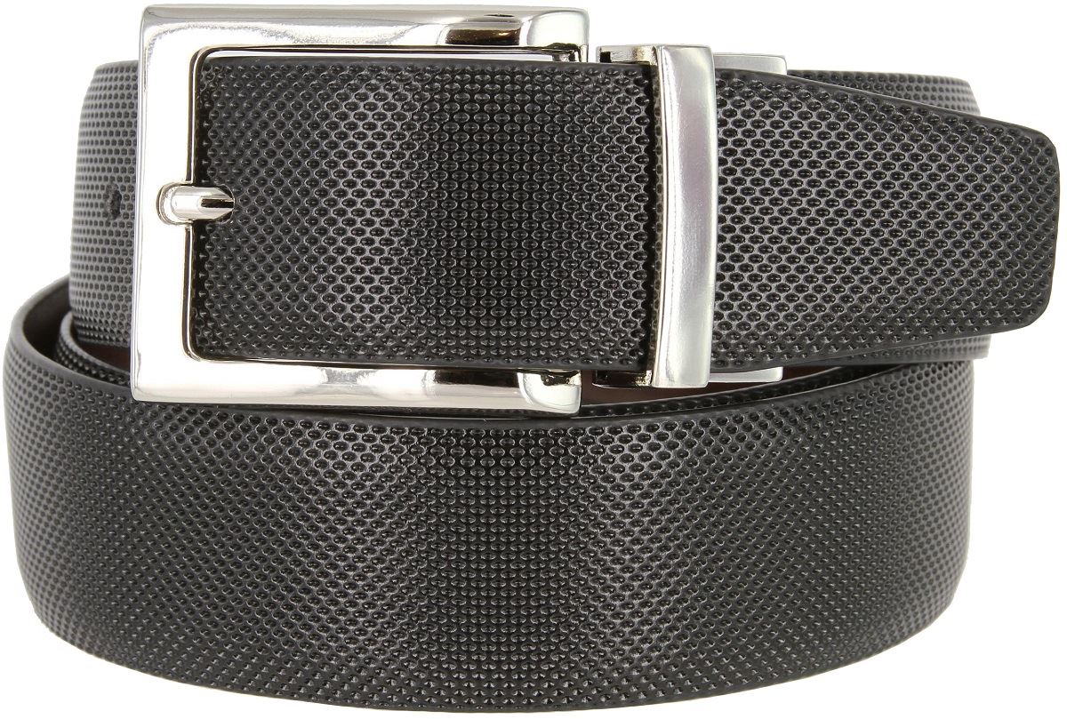 Reversible Black and Brown Men/'s Genuine Leather Dress Belt 1-3//8/" Wide NEW!