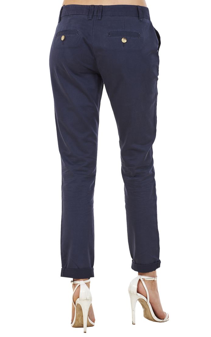 Ladies 100/% Cotton Rich Womens Chino Womens Casual Trousers