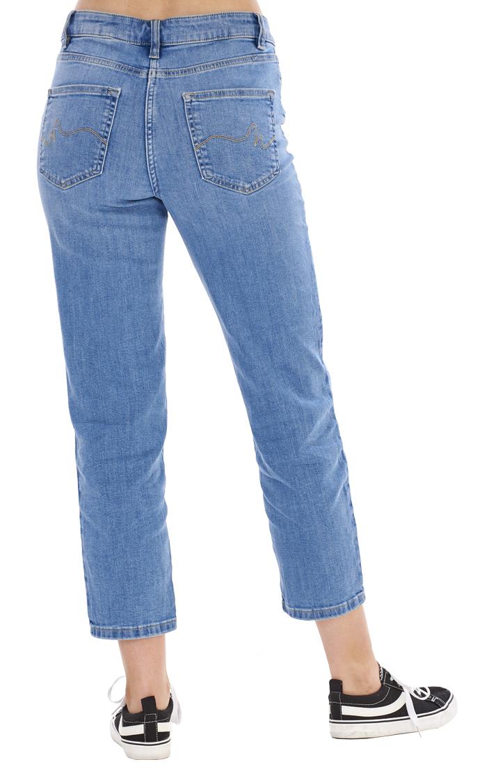 Señoras Pantalones Vaqueros cultivos recortada pantalones de bolsillos de la curva de vacaciones