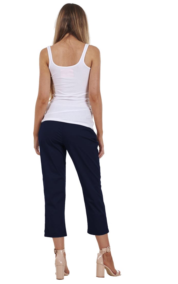Femmes Pantalon Holiday Crop Stretch D/'été De 3//4 Capri Pantalon