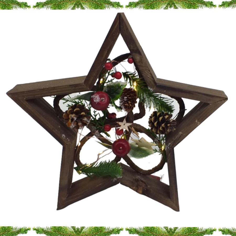 Natural LED 3D Frame PreLit Christmas Xmas Party Wall Hanging Ornament