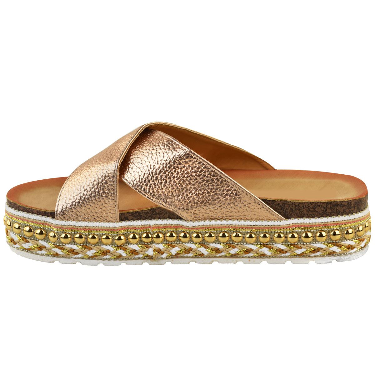 Womens Bow Flatform Sandals Peep Toe Ladies Pearl Stud Wedges Shoes Platform