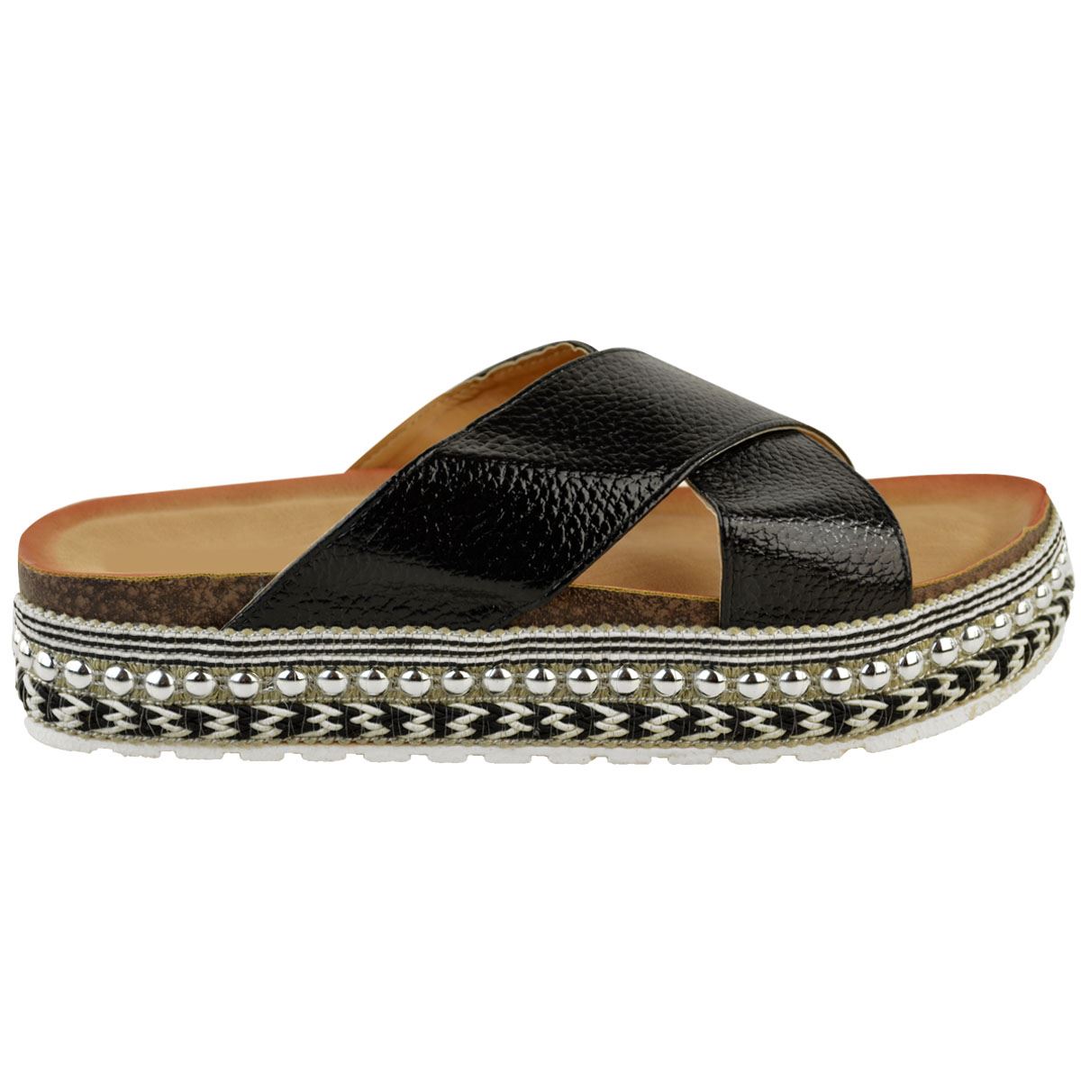 Womens Bow Flatform Sandals Peep Toe Ladies Pearl Stud Wedges Shoes Platform