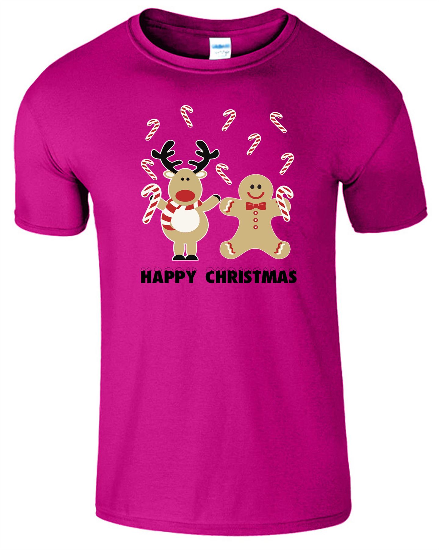 Happy Christmas Cookie Mens Kids T-Shirt Reindeer Xmas Festive Novelty T Shirt