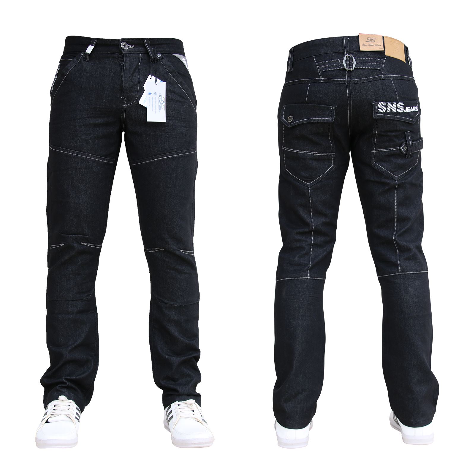 BNWT Nuovo Da Uomo Sns Jeans in Denim Blu Di Marca Dritto Tutte Le Taglie Vita E