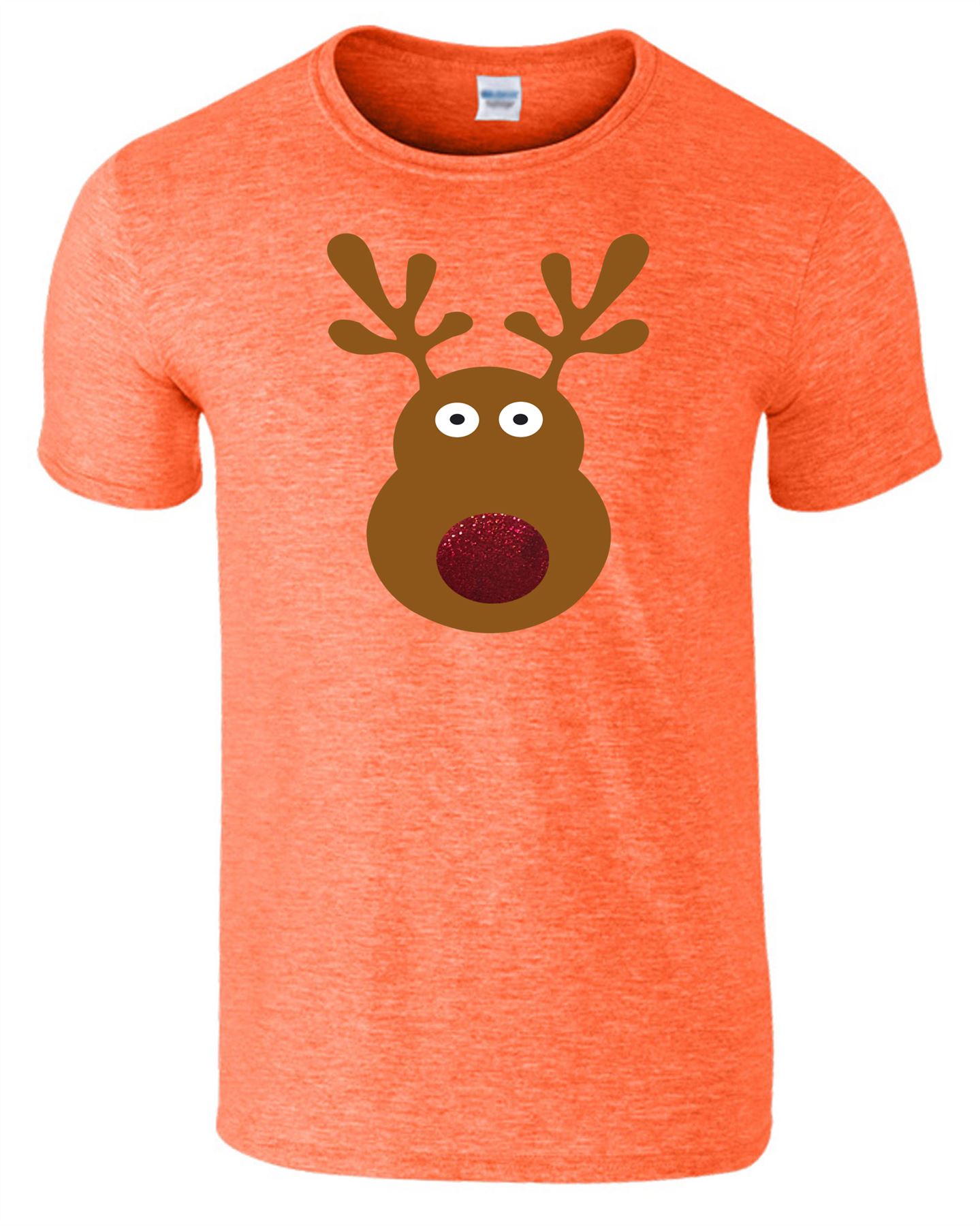 Rudolph Reindeer Glitter Nose Mens Kids T-Shirt Merry Christmas Xmas Gift TShirt