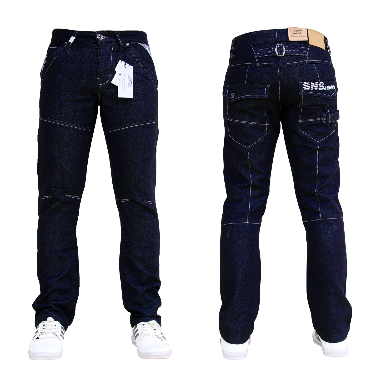 BNWT Nuovo Da Uomo Sns Jeans in Denim Blu Di Marca Dritto Tutte Le Taglie Vita E